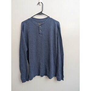 A3 Cabelas mens L‎ Blue long sleeve cotton shirt thermal cold weather